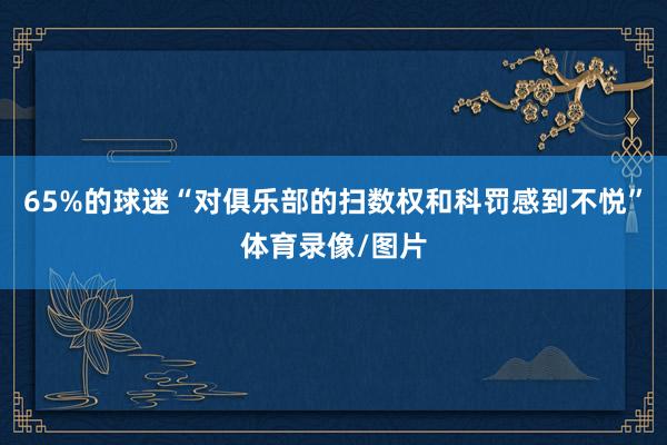 65%的球迷“对俱乐部的扫数权和科罚感到不悦”体育录像/图片