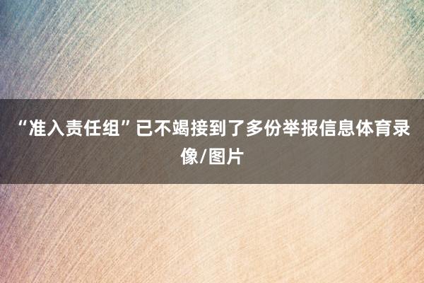“准入责任组”已不竭接到了多份举报信息体育录像/图片