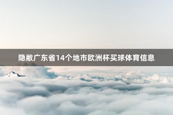 隐敝广东省14个地市欧洲杯买球体育信息