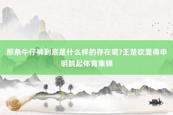 那条牛仔裤到底是什么样的存在呢?王楚钦混得申明鹊起体育集锦