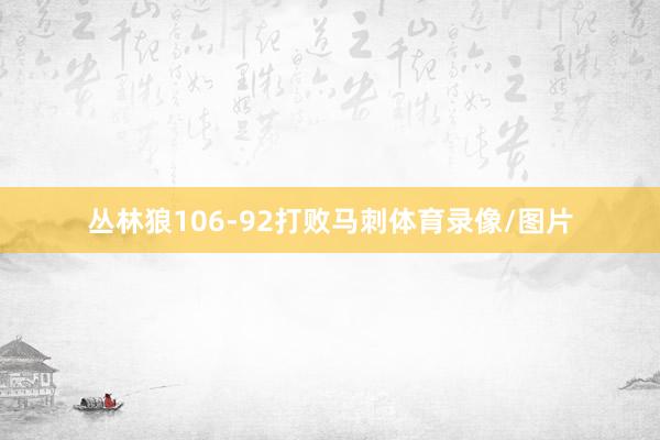 丛林狼106-92打败马刺体育录像/图片