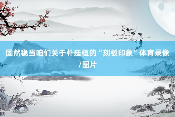 固然稳当咱们关于朴廷桓的“刻板印象”体育录像/图片
