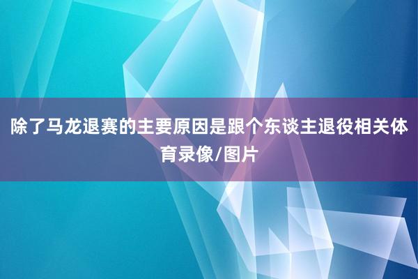 除了马龙退赛的主要原因是跟个东谈主退役相关体育录像/图片
