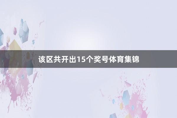 该区共开出15个奖号体育集锦