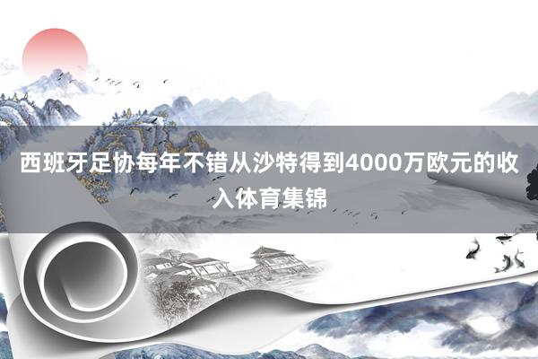 西班牙足协每年不错从沙特得到4000万欧元的收入体育集锦