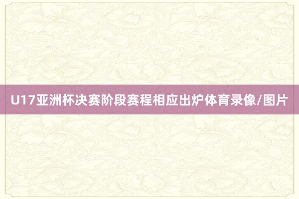 U17亚洲杯决赛阶段赛程相应出炉体育录像/图片