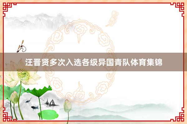 汪晋贤多次入选各级异国青队体育集锦