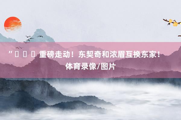 ”			重磅走动！东契奇和浓眉互换东家！    体育录像/图片