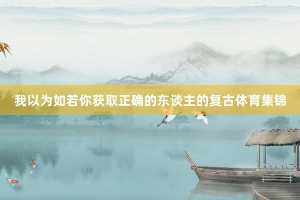 我以为如若你获取正确的东谈主的复古体育集锦