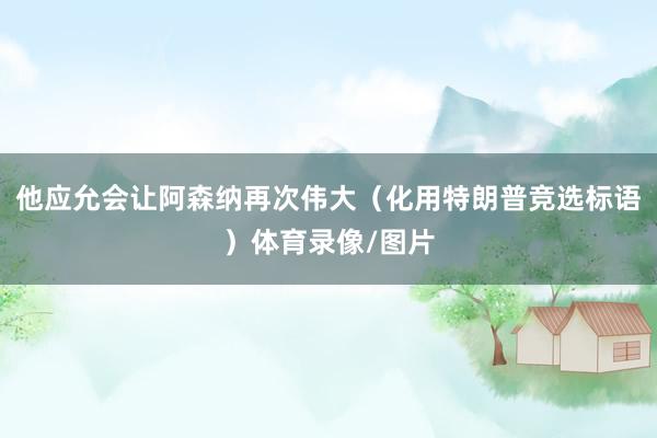 他应允会让阿森纳再次伟大（化用特朗普竞选标语）体育录像/图片
