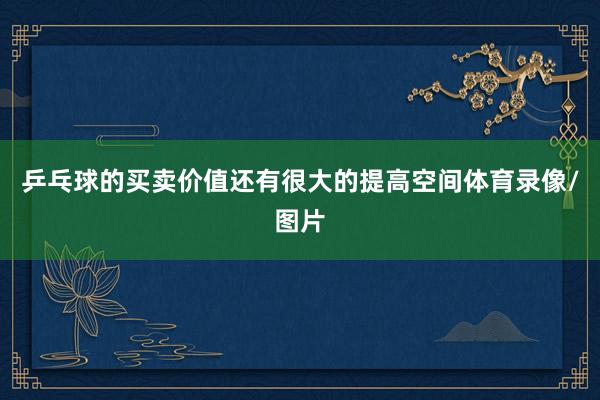 乒乓球的买卖价值还有很大的提高空间体育录像/图片