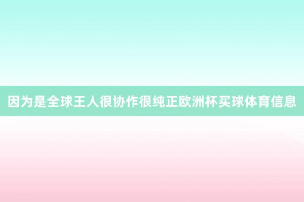 因为是全球王人很协作很纯正欧洲杯买球体育信息