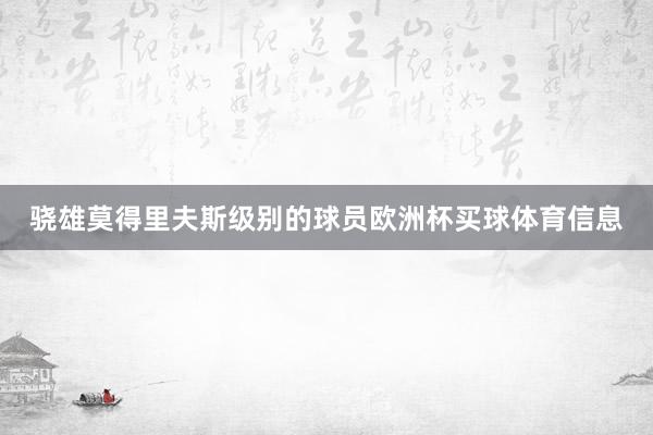 骁雄莫得里夫斯级别的球员欧洲杯买球体育信息
