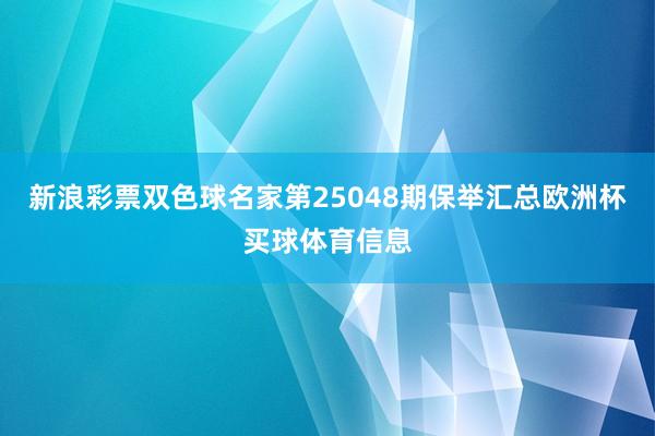 新浪彩票双色球名家第25048期保举汇总欧洲杯买球体育信息