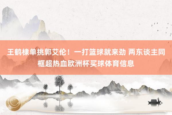 王鹤棣单挑郭艾伦！一打篮球就来劲 两东谈主同框超热血欧洲杯买球体育信息