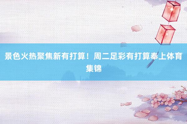 景色火热聚焦新有打算！周二足彩有打算奉上体育集锦