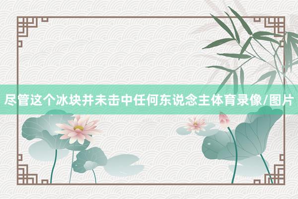 尽管这个冰块并未击中任何东说念主体育录像/图片