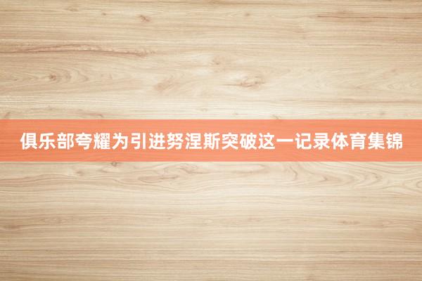 俱乐部夸耀为引进努涅斯突破这一记录体育集锦