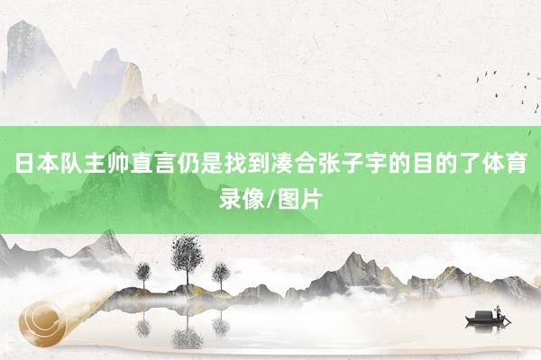 日本队主帅直言仍是找到凑合张子宇的目的了体育录像/图片