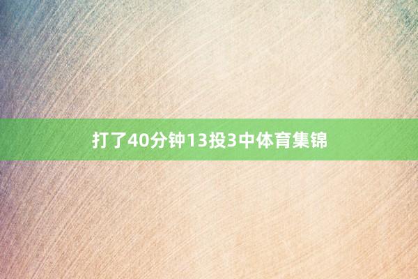 打了40分钟13投3中体育集锦