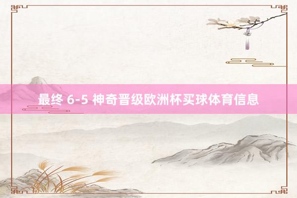 最终 6-5 神奇晋级欧洲杯买球体育信息