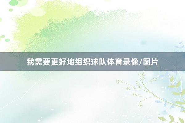 我需要更好地组织球队体育录像/图片