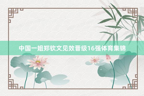 中国一姐郑钦文见效晋级16强体育集锦