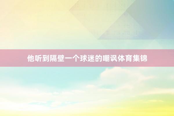 他听到隔壁一个球迷的嘲讽体育集锦