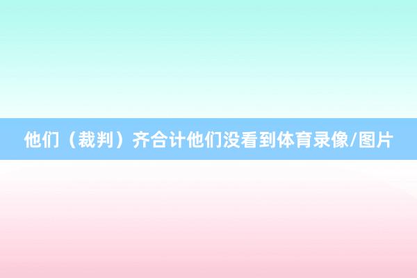 他们（裁判）齐合计他们没看到体育录像/图片