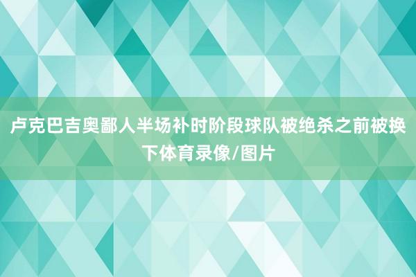 卢克巴吉奥鄙人半场补时阶段球队被绝杀之前被换下体育录像/图片