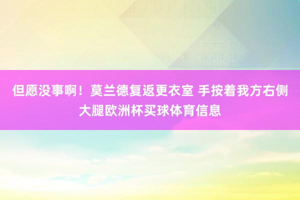 但愿没事啊！莫兰德复返更衣室 手按着我方右侧大腿欧洲杯买球体育信息
