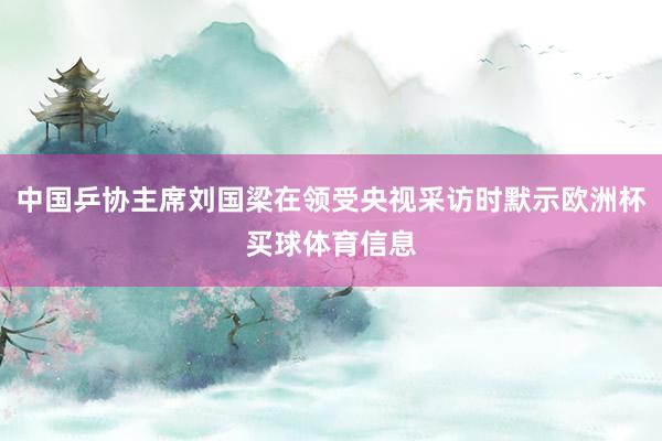 中国乒协主席刘国梁在领受央视采访时默示欧洲杯买球体育信息