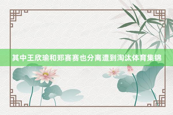 其中王欣瑜和郑赛赛也分离遭到淘汰体育集锦