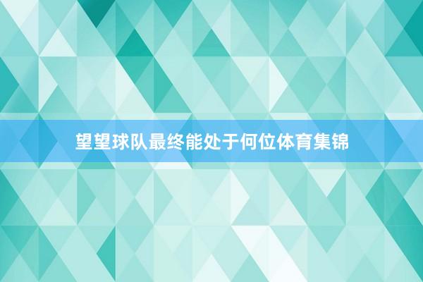 望望球队最终能处于何位体育集锦