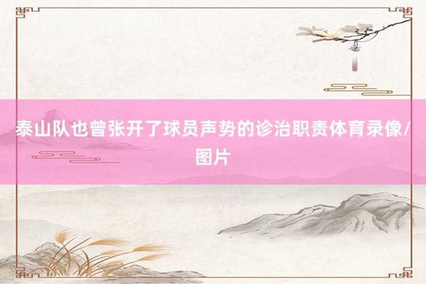 泰山队也曾张开了球员声势的诊治职责体育录像/图片