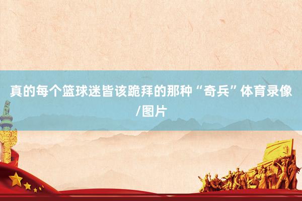 真的每个篮球迷皆该跪拜的那种“奇兵”体育录像/图片