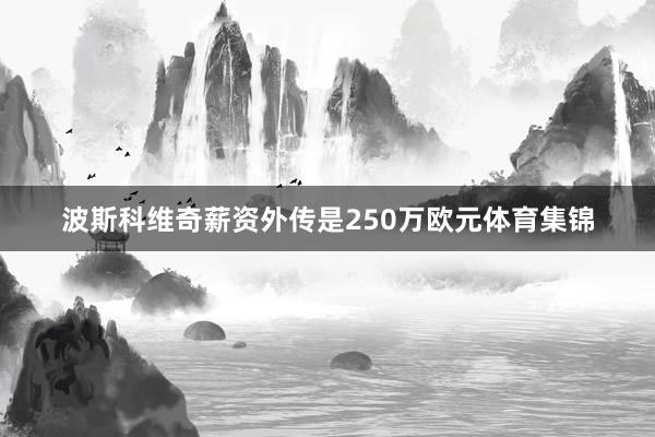 波斯科维奇薪资外传是250万欧元体育集锦