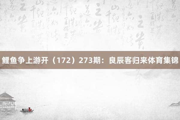鲤鱼争上游开(172) 273期:良辰客归来体育集锦
