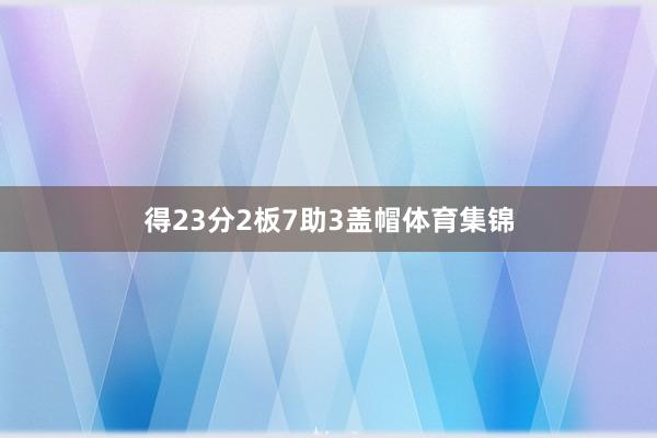 得23分2板7助3盖帽体育集锦