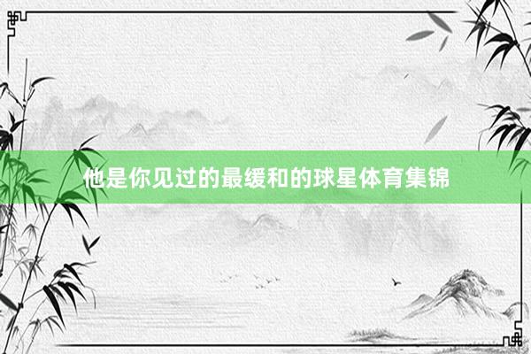 他是你见过的最缓和的球星体育集锦