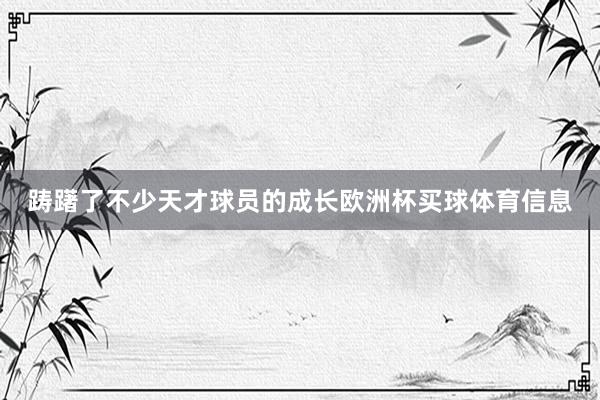 踌躇了不少天才球员的成长欧洲杯买球体育信息