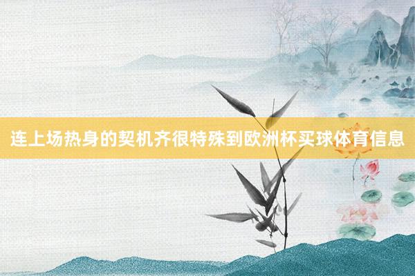 连上场热身的契机齐很特殊到欧洲杯买球体育信息
