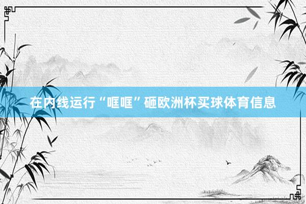 在内线运行“哐哐”砸欧洲杯买球体育信息
