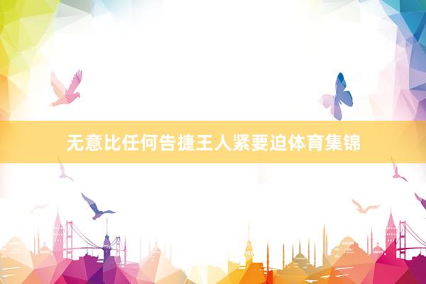 无意比任何告捷王人紧要迫体育集锦