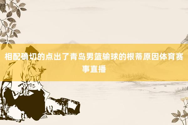 相配确切的点出了青岛男篮输球的根蒂原因体育赛事直播
