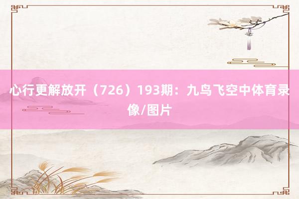 心行更解放开（726）　　193期：九鸟飞空中体育录像/图片