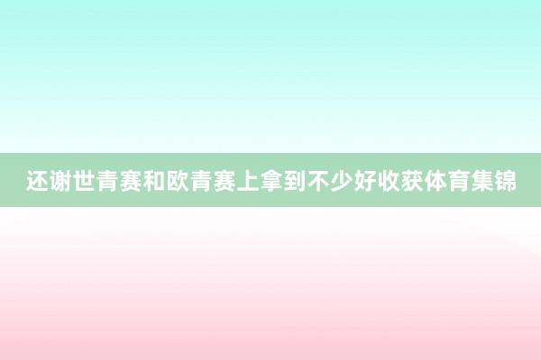 还谢世青赛和欧青赛上拿到不少好收获体育集锦