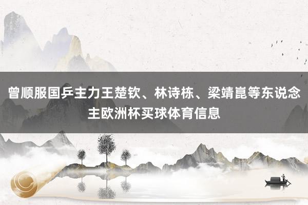 曾顺服国乒主力王楚钦、林诗栋、梁靖崑等东说念主欧洲杯买球体育信息