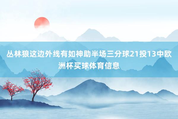 丛林狼这边外线有如神助半场三分球21投13中欧洲杯买球体育信息