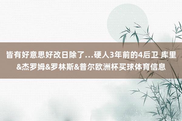 皆有好意思好改日除了…硬人3年前的4后卫 库里&杰罗姆&罗林斯&普尔欧洲杯买球体育信息